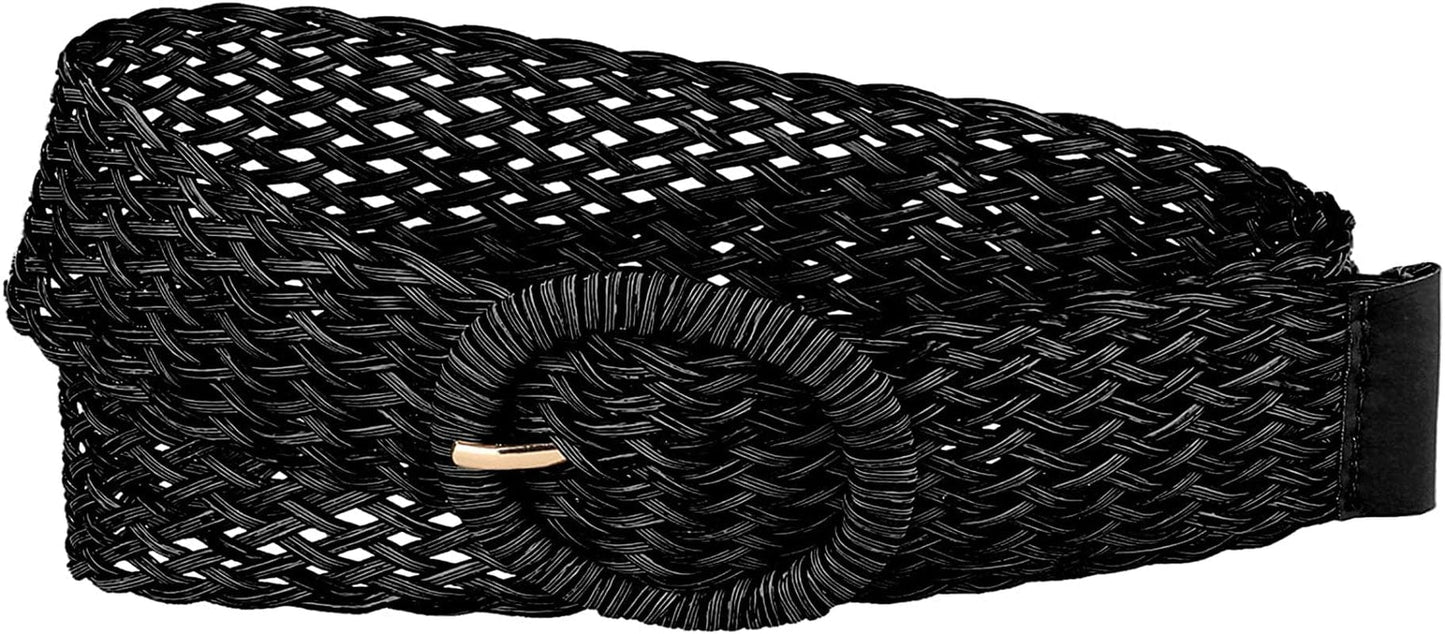 Allegra K Womens Skinny Waist Belts Braided Belts for Dress round Metal Buckle Adjustable Apparel & Accessories > Clothing Accessories > Belts Allegra K Black 58-84cm/22.83-33.07" 