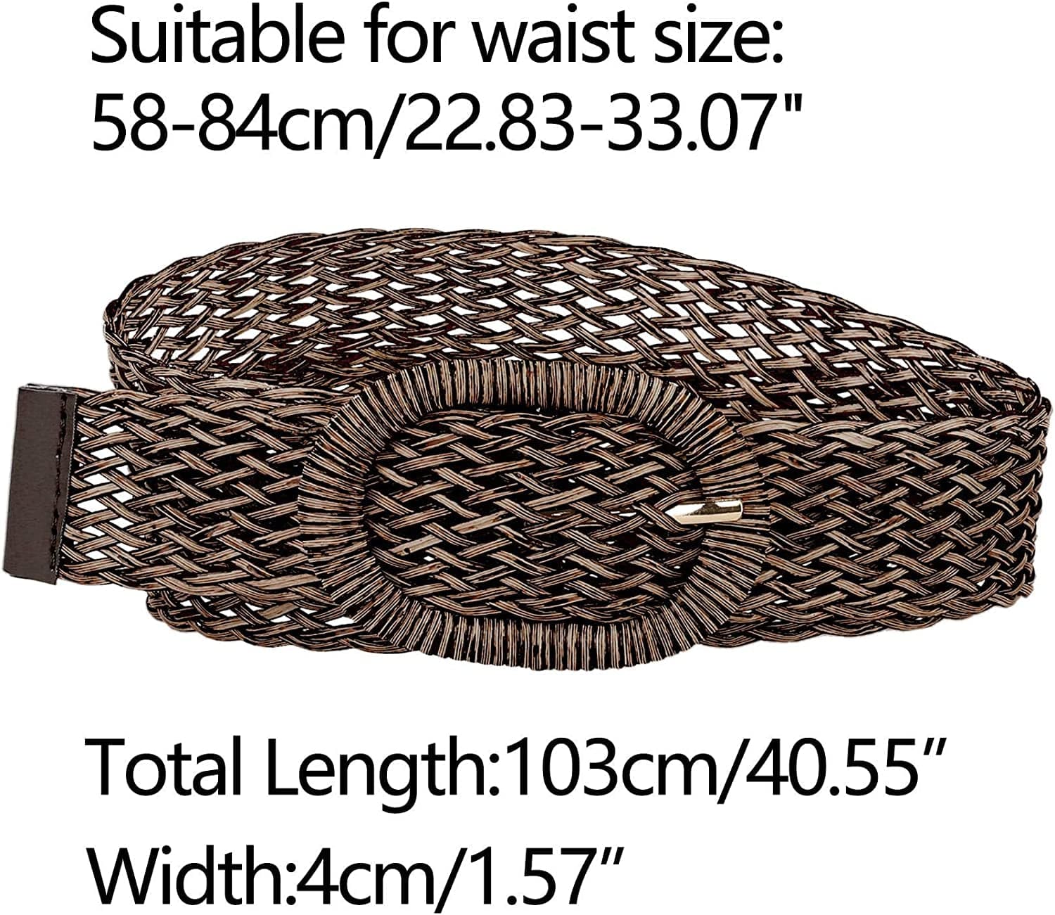 Allegra K Womens Skinny Waist Belts Braided Woven Belts for Dress Metal Buckle Apparel & Accessories > Clothing Accessories > Belts Allegra K   
