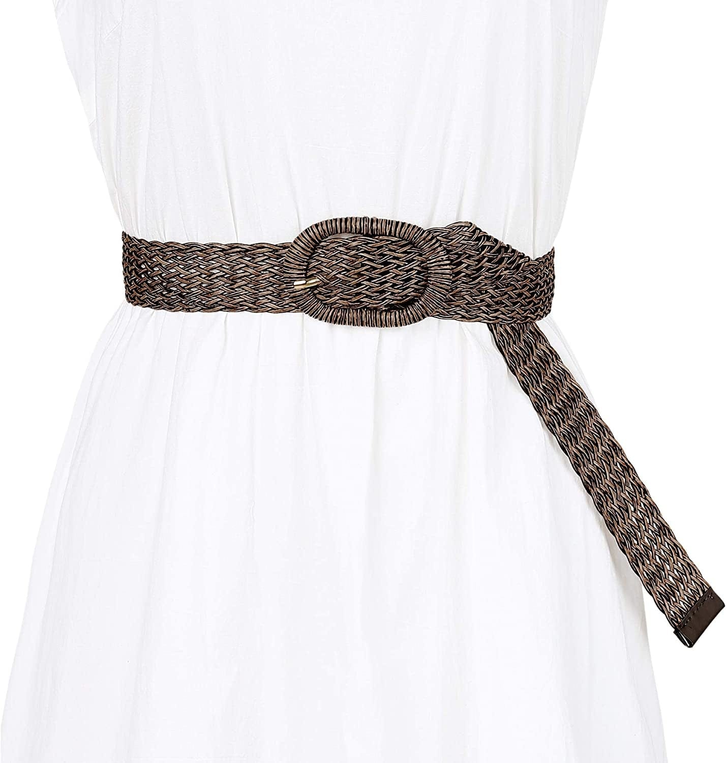 Allegra K Womens Skinny Waist Belts Braided Woven Belts for Dress Metal Buckle Apparel & Accessories > Clothing Accessories > Belts Allegra K   