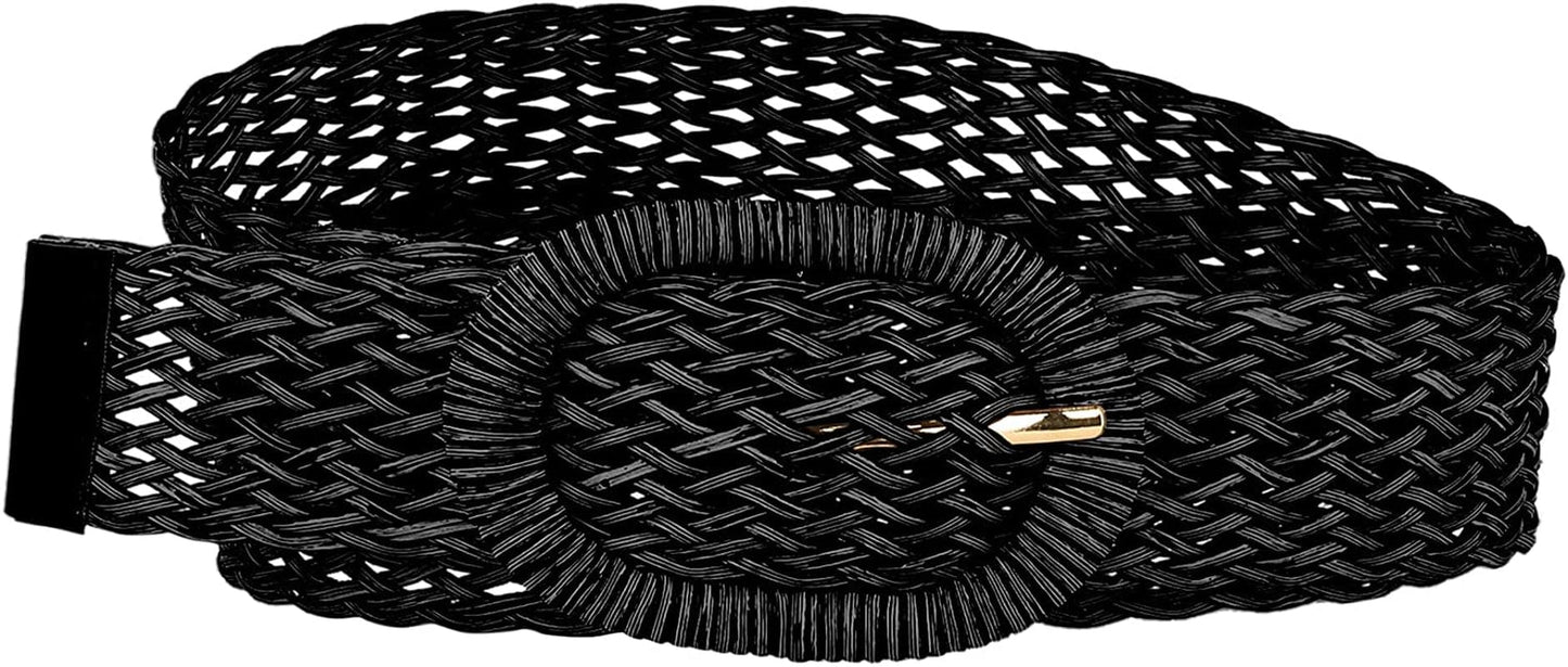 Allegra K Womens Skinny Waist Belts Braided Woven Belts for Dress Metal Buckle Apparel & Accessories > Clothing Accessories > Belts Allegra K   