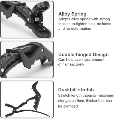 Alligator Hair Clips - 10Pcs Hair Styling Sectioning Duckbill Clips, Non-Slip Hairdresser Dedicated, Partition Hairgrips for Thick Hair Large Hairpin Black Health & Beauty > Personal Care > Hair Care NORACLAN   