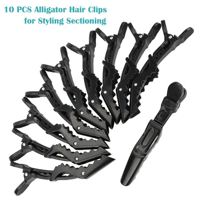 Alligator Hair Clips - 10Pcs Hair Styling Sectioning Duckbill Clips, Non-Slip Hairdresser Dedicated, Partition Hairgrips for Thick Hair Large Hairpin Black Health & Beauty > Personal Care > Hair Care NORACLAN   