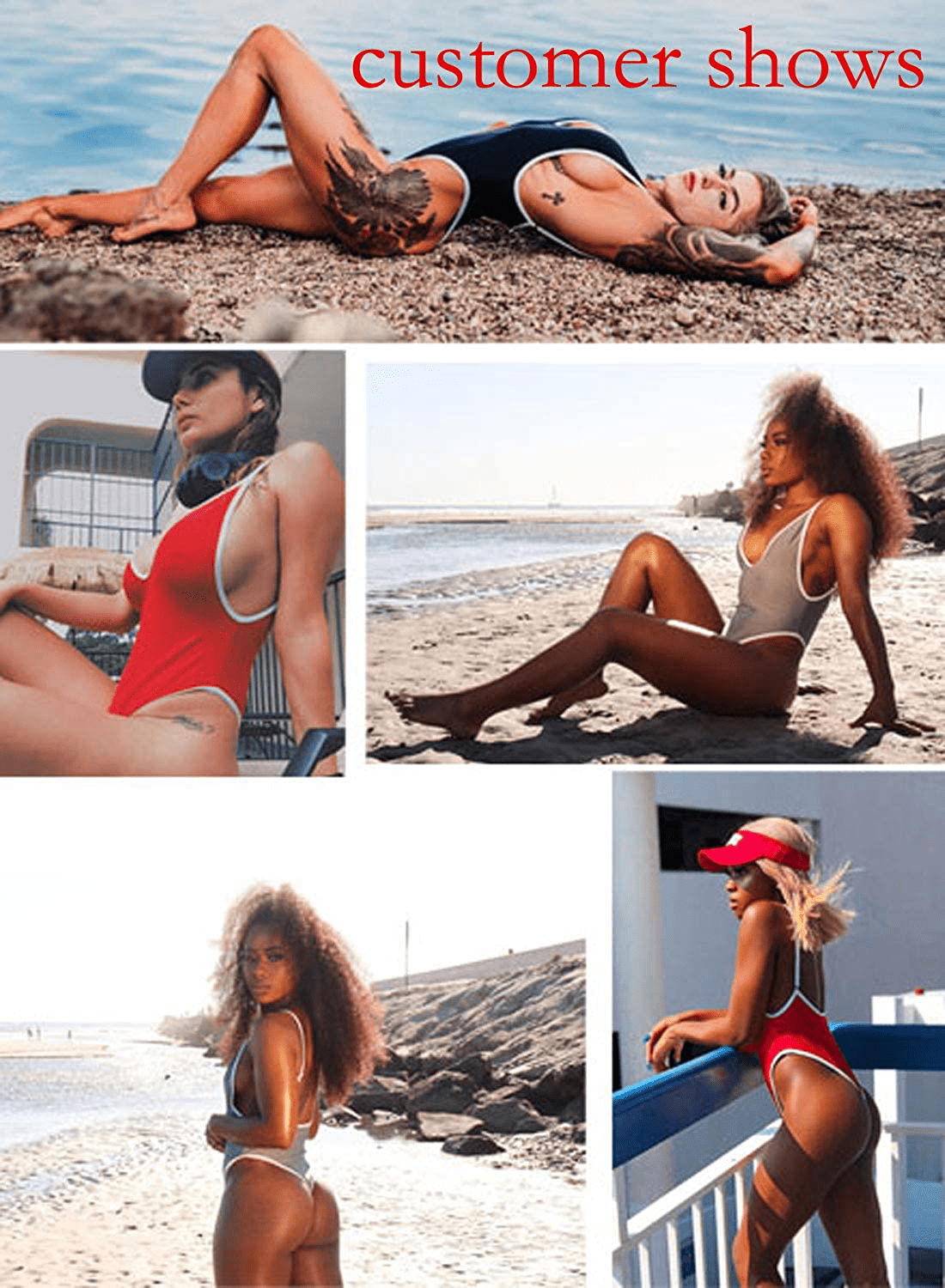 Allurelove Swimsuits for Women Sexy Monokini Deep V One Piece Bathing Suits Backless Cheeky Swimwear Semi Thong Bikini Apparel & Accessories > Clothing > Swimwear Kylie Max   