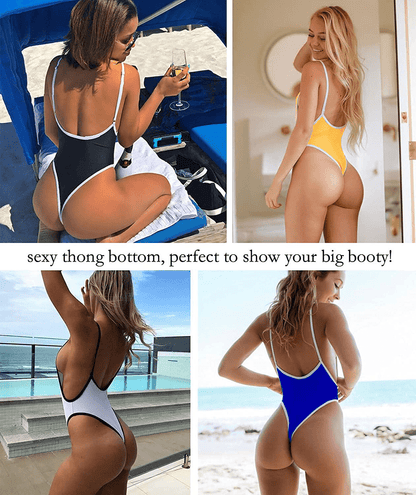 Allurelove Swimsuits for Women Sexy Monokini Deep V One Piece Bathing Suits Backless Cheeky Swimwear Semi Thong Bikini Apparel & Accessories > Clothing > Swimwear Kylie Max   
