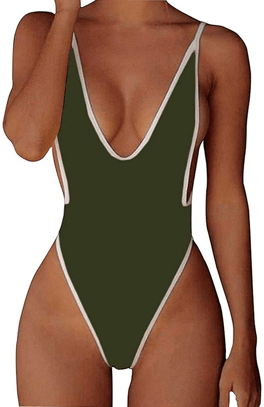 Allurelove Swimsuits for Women Sexy Monokini Deep V One Piece Bathing Suits Backless Cheeky Swimwear Semi Thong Bikini Apparel & Accessories > Clothing > Swimwear Kylie Max   