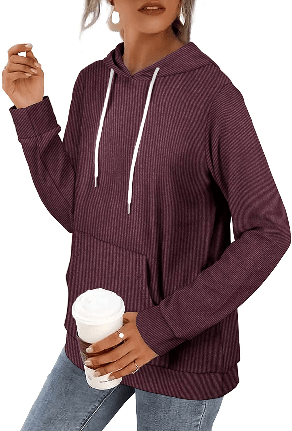 Aloodor Hoodies for Women Pullover Long Sleeve Sweatshirts with Pocket Apparel & Accessories > Clothing > Activewear Kylie Max   
