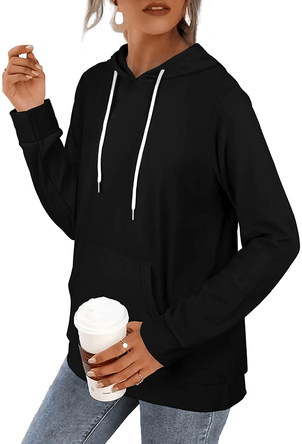 Aloodor Hoodies for Women Pullover Long Sleeve Sweatshirts with Pocket Apparel & Accessories > Clothing > Activewear Kylie Max   