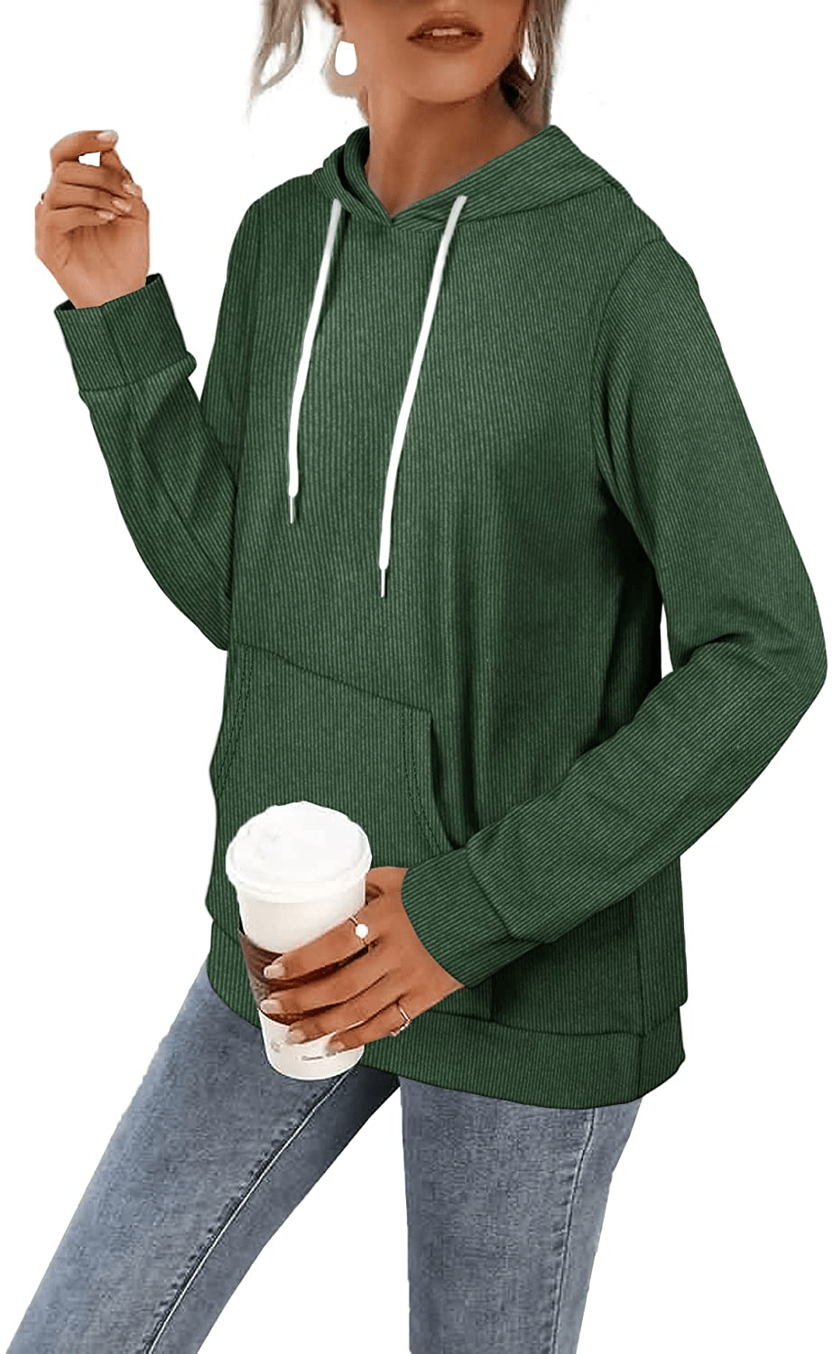 Aloodor Hoodies for Women Pullover Long Sleeve Sweatshirts with Pocket Apparel & Accessories > Clothing > Activewear Kylie Max   