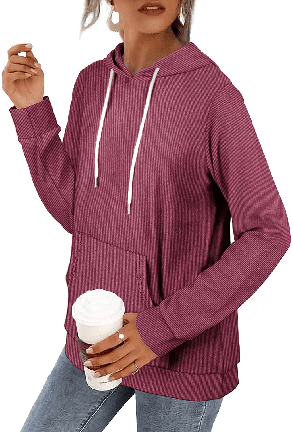 Aloodor Hoodies for Women Pullover Long Sleeve Sweatshirts with Pocket Apparel & Accessories > Clothing > Activewear Kylie Max   