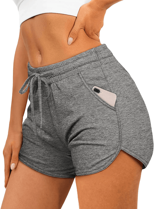 Aloodor Womens Athletic Shorts Running Dolphin Shorts with Pockets and Drawstring Apparel & Accessories > Clothing > Shorts Kylie Max   