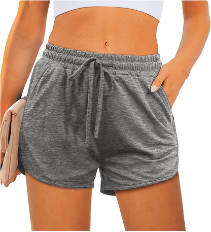 Aloodor Womens Athletic Shorts Running Dolphin Shorts with Pockets and Drawstring Apparel & Accessories > Clothing > Shorts Kylie Max   