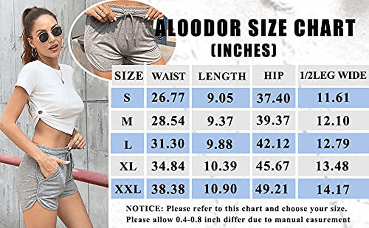 Aloodor Womens Athletic Shorts Running Dolphin Shorts with Pockets and Drawstring Apparel & Accessories > Clothing > Shorts Kylie Max   