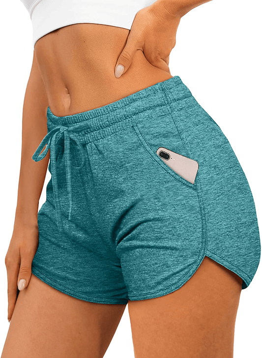 Aloodor Womens Athletic Shorts Running Dolphin Shorts with Pockets and Drawstring Apparel & Accessories > Clothing > Shorts Kylie Max   