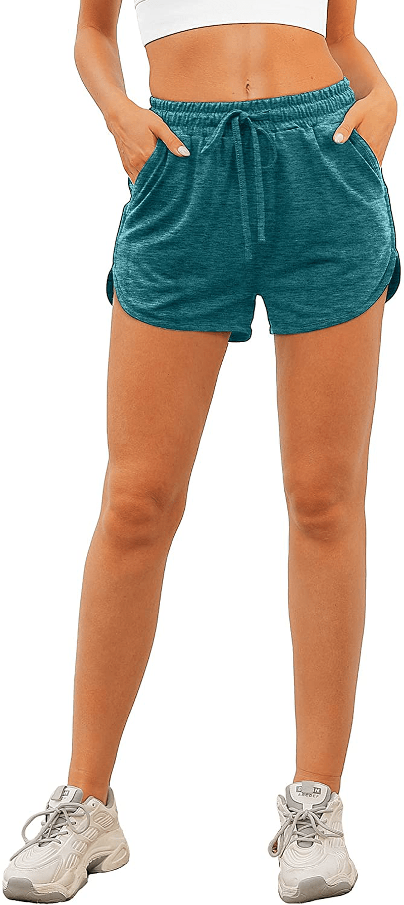 Aloodor Womens Athletic Shorts Running Dolphin Shorts with Pockets and Drawstring Apparel & Accessories > Clothing > Shorts Kylie Max   