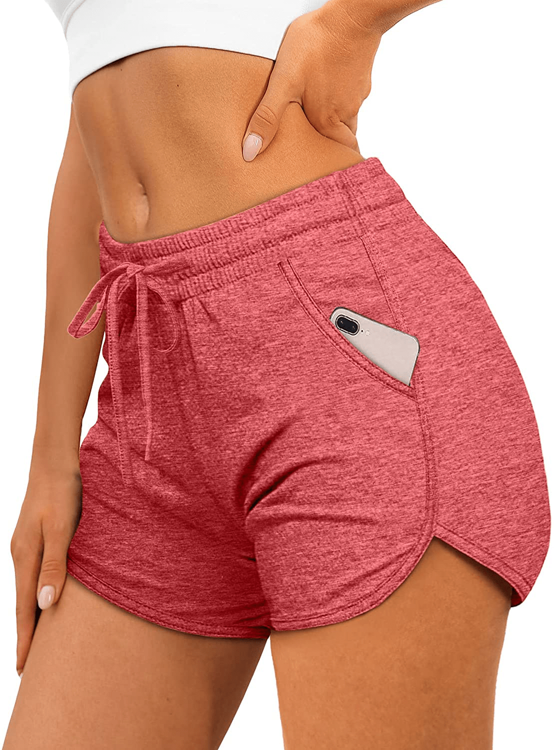 Aloodor Womens Athletic Shorts Running Dolphin Shorts with Pockets and Drawstring Apparel & Accessories > Clothing > Shorts Kylie Max   