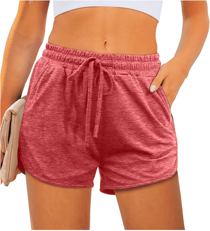 Aloodor Womens Athletic Shorts Running Dolphin Shorts with Pockets and Drawstring Apparel & Accessories > Clothing > Shorts Kylie Max   