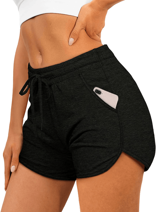 Aloodor Womens Athletic Shorts Running Dolphin Shorts with Pockets and Drawstring Apparel & Accessories > Clothing > Shorts Kylie Max   