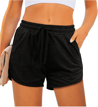 Aloodor Womens Athletic Shorts Running Dolphin Shorts with Pockets and Drawstring Apparel & Accessories > Clothing > Shorts Kylie Max   