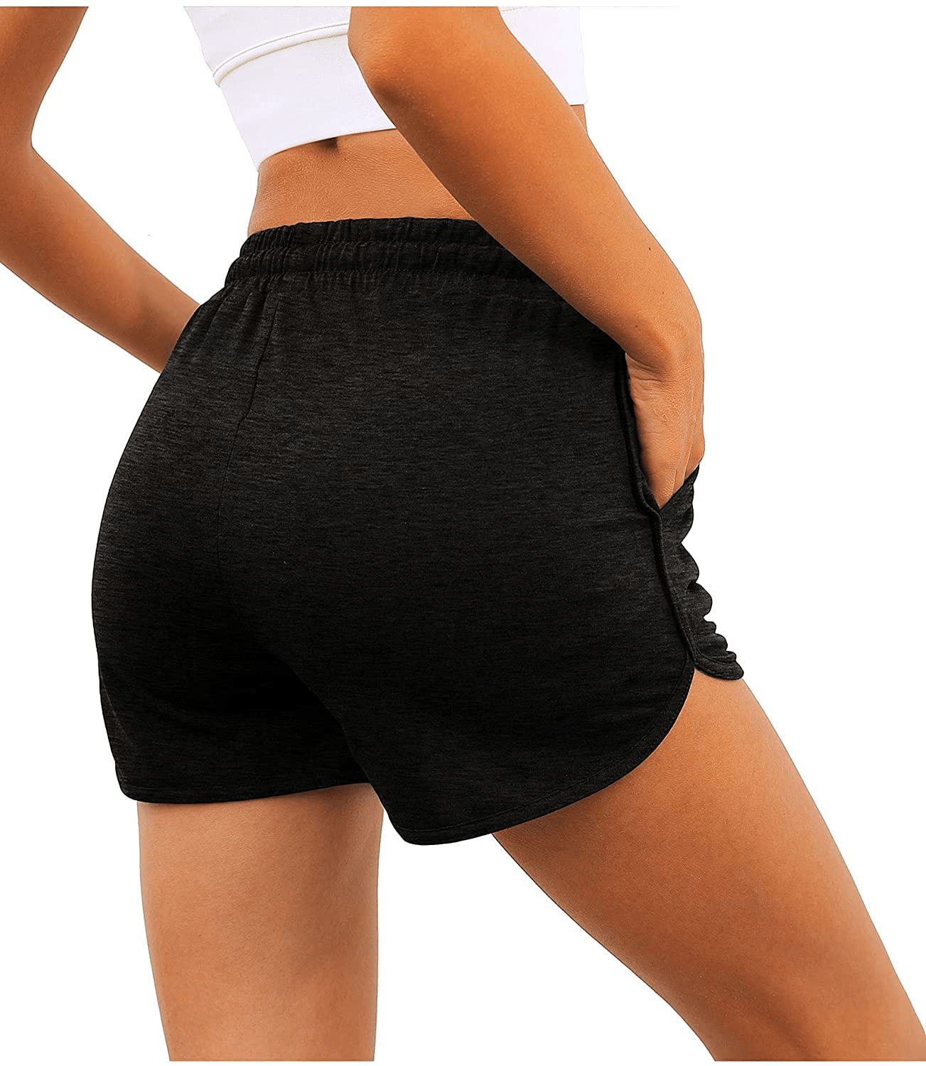 Aloodor Womens Athletic Shorts Running Dolphin Shorts with Pockets and Drawstring Apparel & Accessories > Clothing > Shorts Kylie Max   