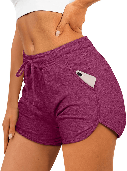 Aloodor Womens Athletic Shorts Running Dolphin Shorts with Pockets and Drawstring Apparel & Accessories > Clothing > Shorts Kylie Max   