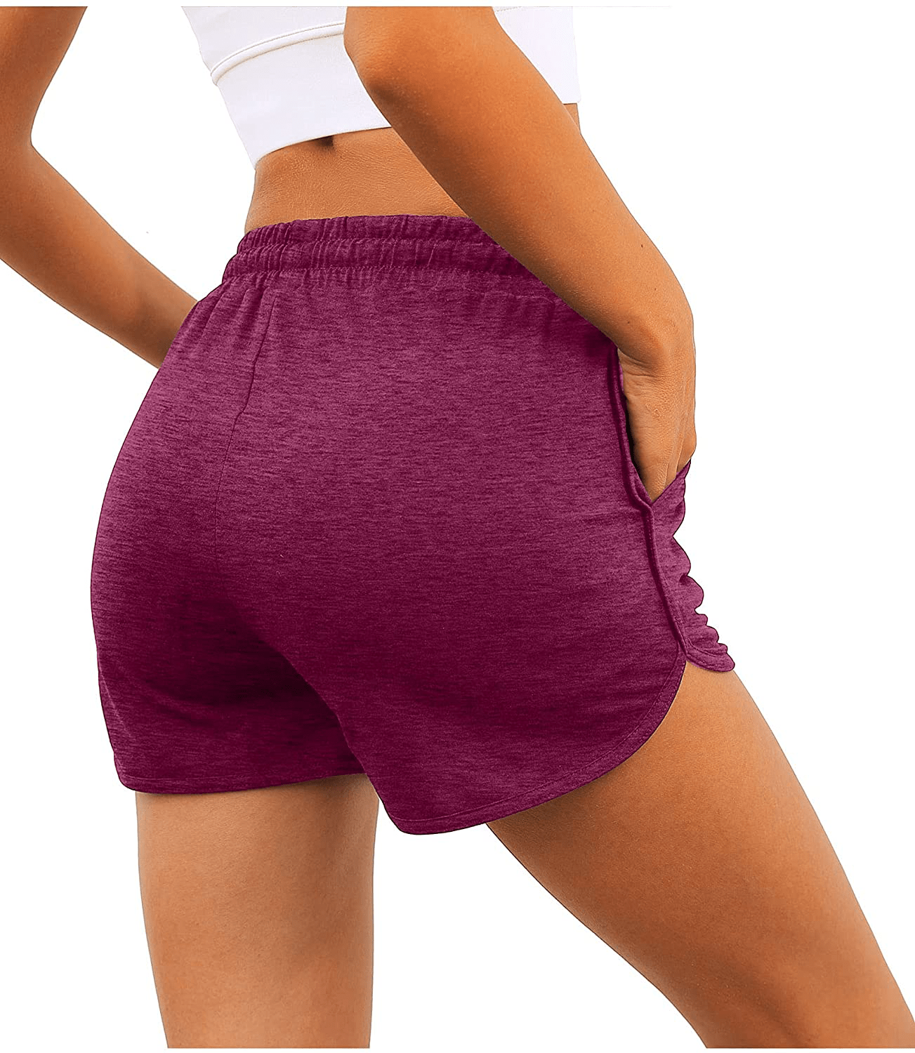 Aloodor Womens Athletic Shorts Running Dolphin Shorts with Pockets and Drawstring Apparel & Accessories > Clothing > Shorts Kylie Max   