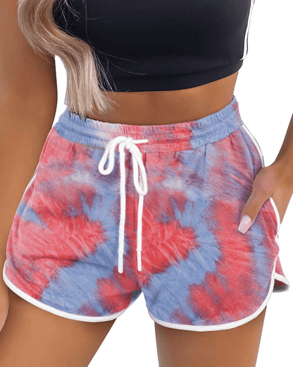 Aloodor Womens Workout Shorts with Pockets Tie Dye Athletic Shorts Plain Lounge Shorts Apparel & Accessories > Clothing > Shorts Kylie Max   