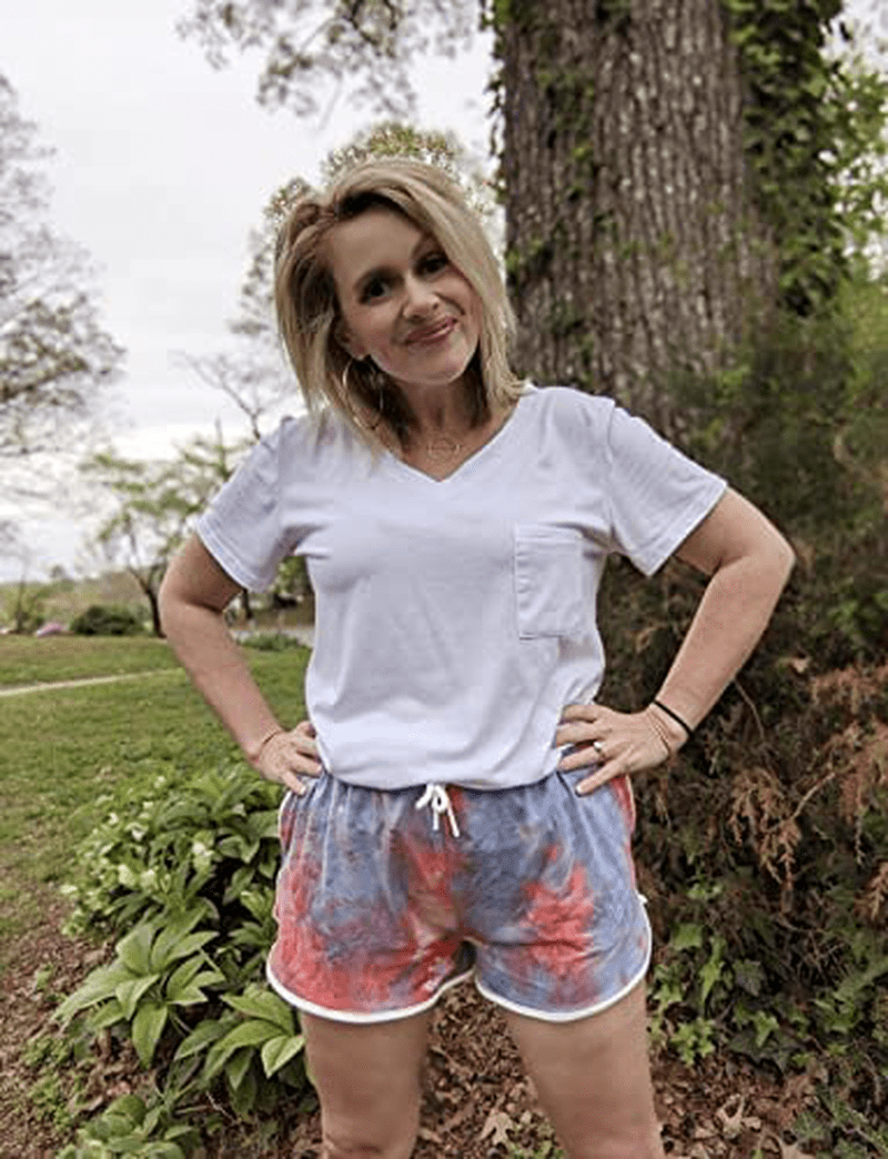 Aloodor Womens Workout Shorts with Pockets Tie Dye Athletic Shorts Plain Lounge Shorts Apparel & Accessories > Clothing > Shorts Kylie Max   