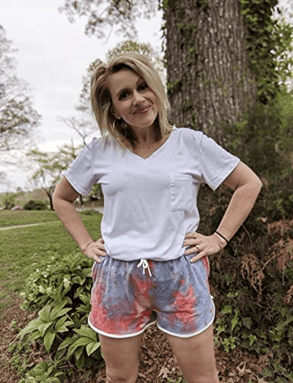 Aloodor Womens Workout Shorts with Pockets Tie Dye Athletic Shorts Plain Lounge Shorts Apparel & Accessories > Clothing > Shorts Kylie Max   