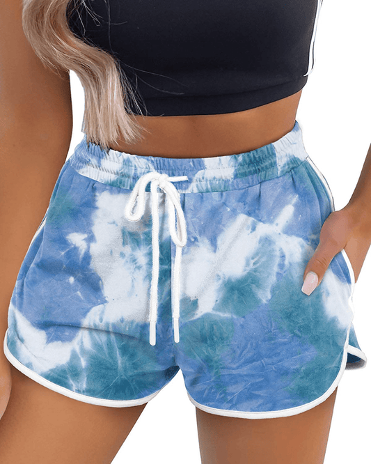 Aloodor Womens Workout Shorts with Pockets Tie Dye Athletic Shorts Plain Lounge Shorts Apparel & Accessories > Clothing > Shorts Kylie Max   