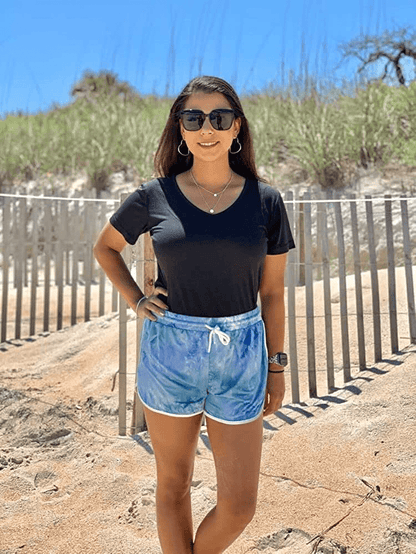 Aloodor Womens Workout Shorts with Pockets Tie Dye Athletic Shorts Plain Lounge Shorts Apparel & Accessories > Clothing > Shorts Kylie Max   