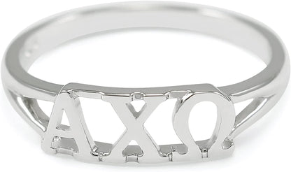Alpha Chi Omega Sorority Sterling Silver Ring with Greek Cut-Out Letters 5