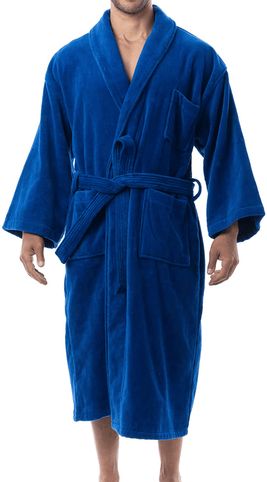 Alpine Swiss Aiden Mens Cotton Terry Cloth Bathrobe Shawl Collar Velour Spa Robe Apparel & Accessories > Clothing > Sleepwear & Loungewear > Robes Kylie Max   