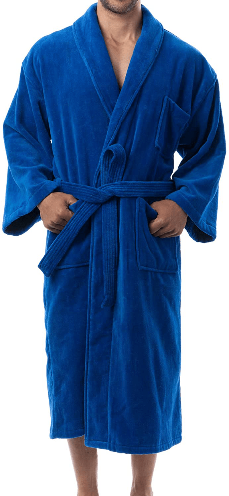 Alpine Swiss Aiden Mens Cotton Terry Cloth Bathrobe Shawl Collar Velour Spa Robe Apparel & Accessories > Clothing > Sleepwear & Loungewear > Robes Kylie Max   