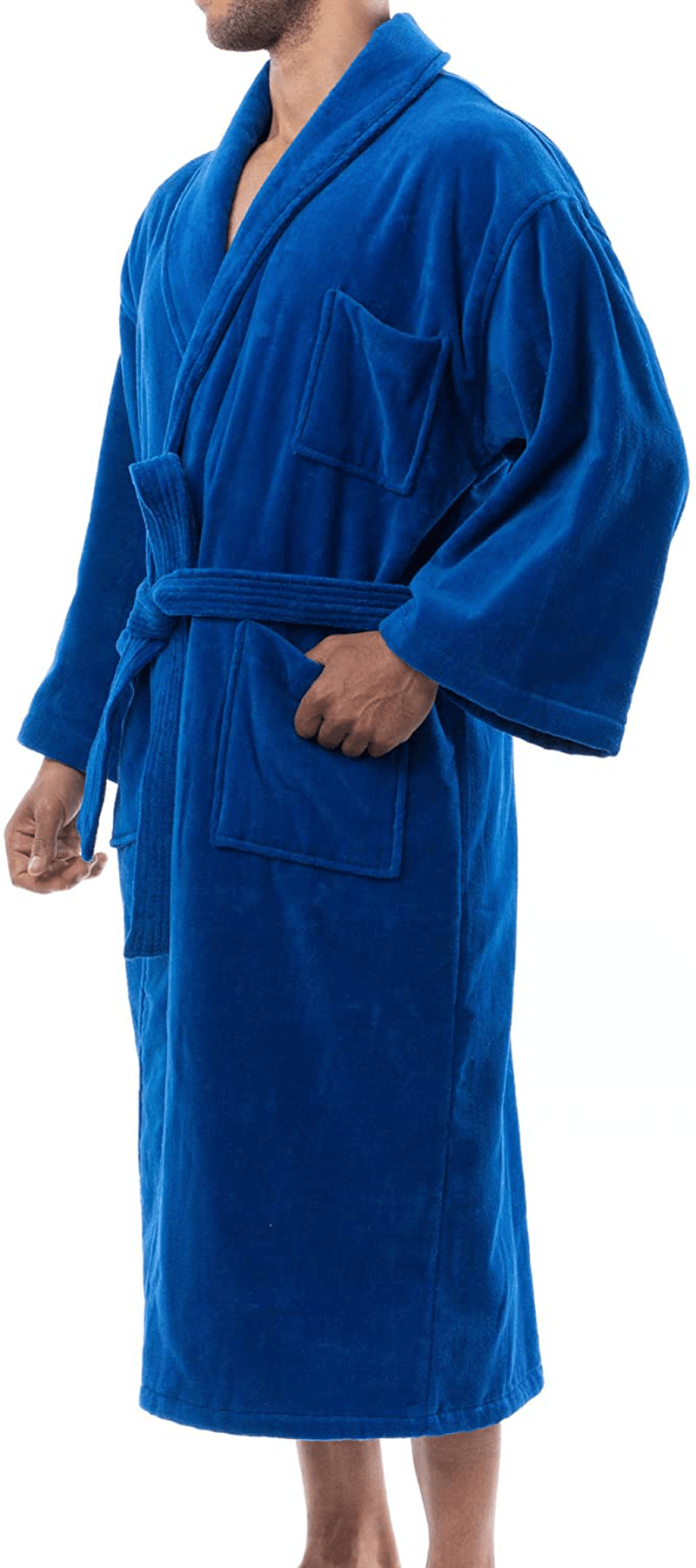 Alpine Swiss Aiden Mens Cotton Terry Cloth Bathrobe Shawl Collar Velour Spa Robe Apparel & Accessories > Clothing > Sleepwear & Loungewear > Robes Kylie Max   