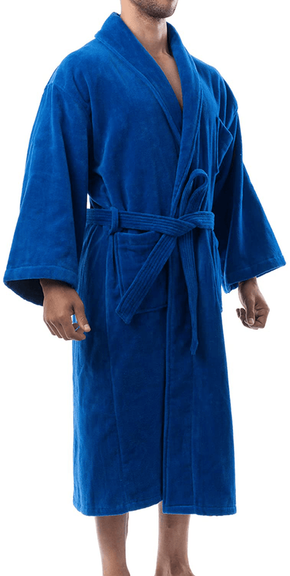 Alpine Swiss Aiden Mens Cotton Terry Cloth Bathrobe Shawl Collar Velour Spa Robe Apparel & Accessories > Clothing > Sleepwear & Loungewear > Robes Kylie Max   