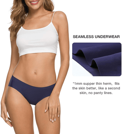 ALTHEANRAY Women’S Seamless Hipster Underwear No Show Panties Soft Stretch Bikini Underwears Multi-Pack Apparel & Accessories > Clothing > Underwear & Socks > Underwear Altheanray   
