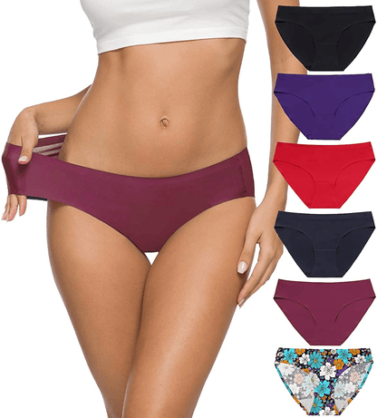 ALTHEANRAY Women’S Seamless Hipster Underwear No Show Panties Soft Stretch Bikini Underwears Multi-Pack Apparel & Accessories > Clothing > Underwear & Socks > Underwear Altheanray Color13 X-Large 