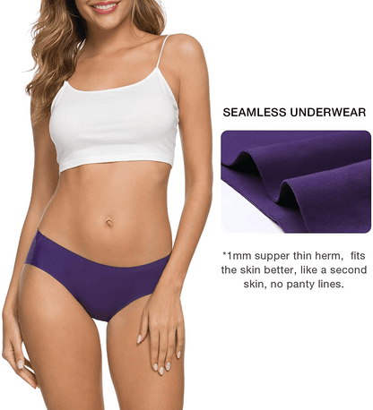 ALTHEANRAY Women’S Seamless Hipster Underwear No Show Panties Soft Stretch Bikini Underwears Multi-Pack  Altheanray   
