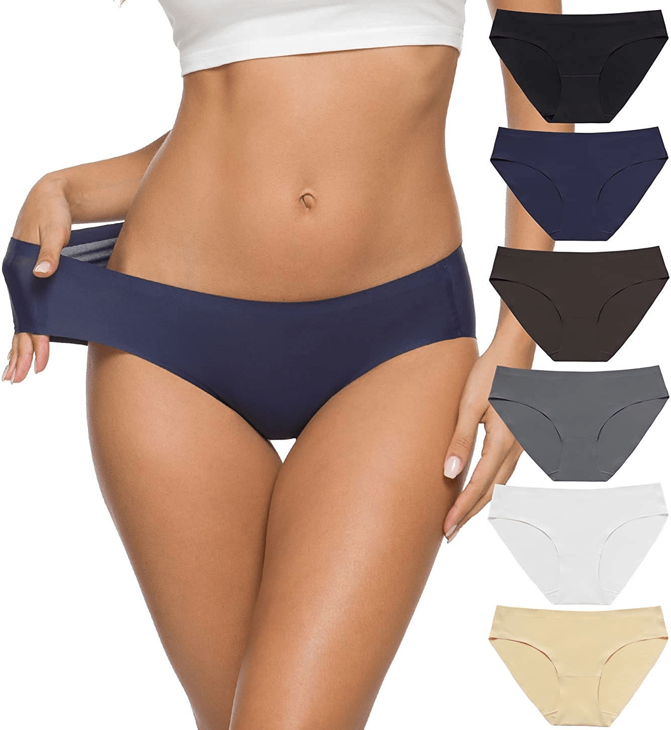 ALTHEANRAY Women’S Seamless Hipster Underwear No Show Panties Soft Stretch Bikini Underwears Multi-Pack  Altheanray Color12 Medium 