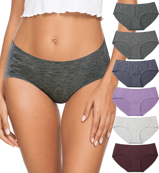 Altheanray Womens Underwear Seamless Cotton Briefs Panties for Women 6 Pack Apparel & Accessories > Clothing > Underwear & Socks > Underwear Altheanray Women Underwear - Stripe3 Large 