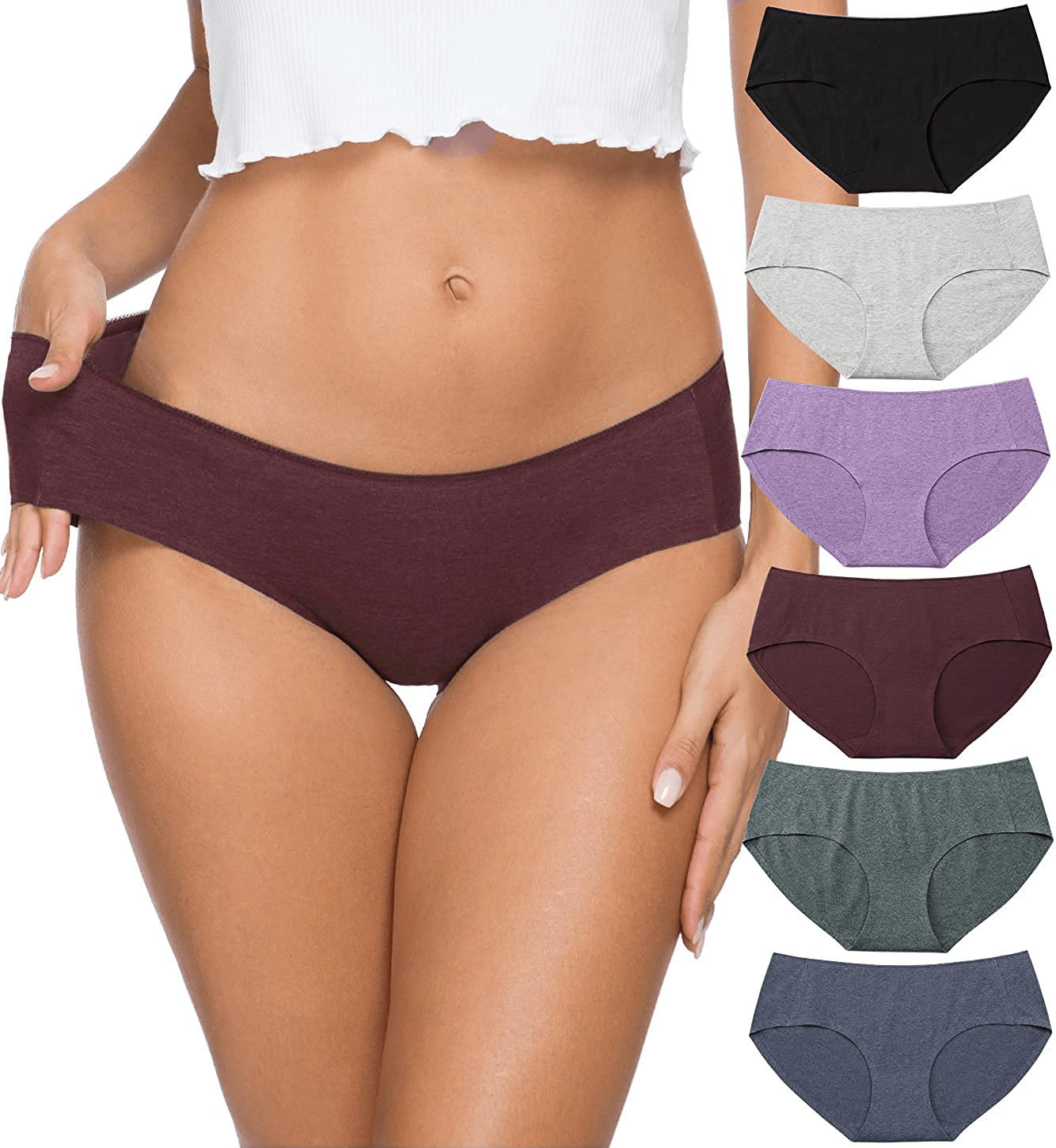 Altheanray Womens Underwear Seamless Cotton Briefs Panties for Women 6 Pack Apparel & Accessories > Clothing > Underwear & Socks > Underwear Altheanray Cotton Bikini - B/Lp Medium 