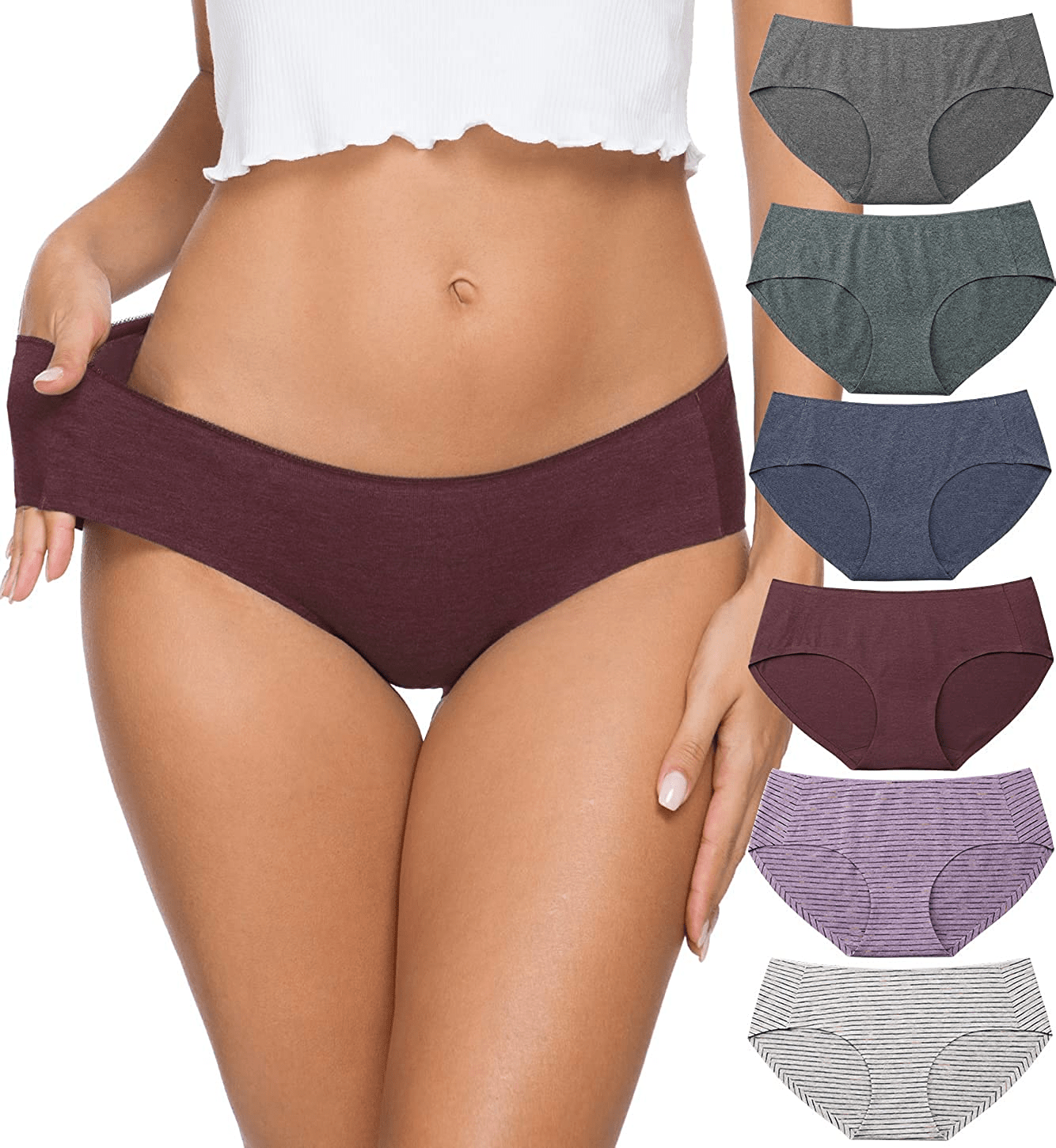 Altheanray Womens Underwear Seamless Cotton Briefs Panties for Women 6 Pack Apparel & Accessories > Clothing > Underwear & Socks > Underwear Altheanray Women Underwear - Line 2 Large 