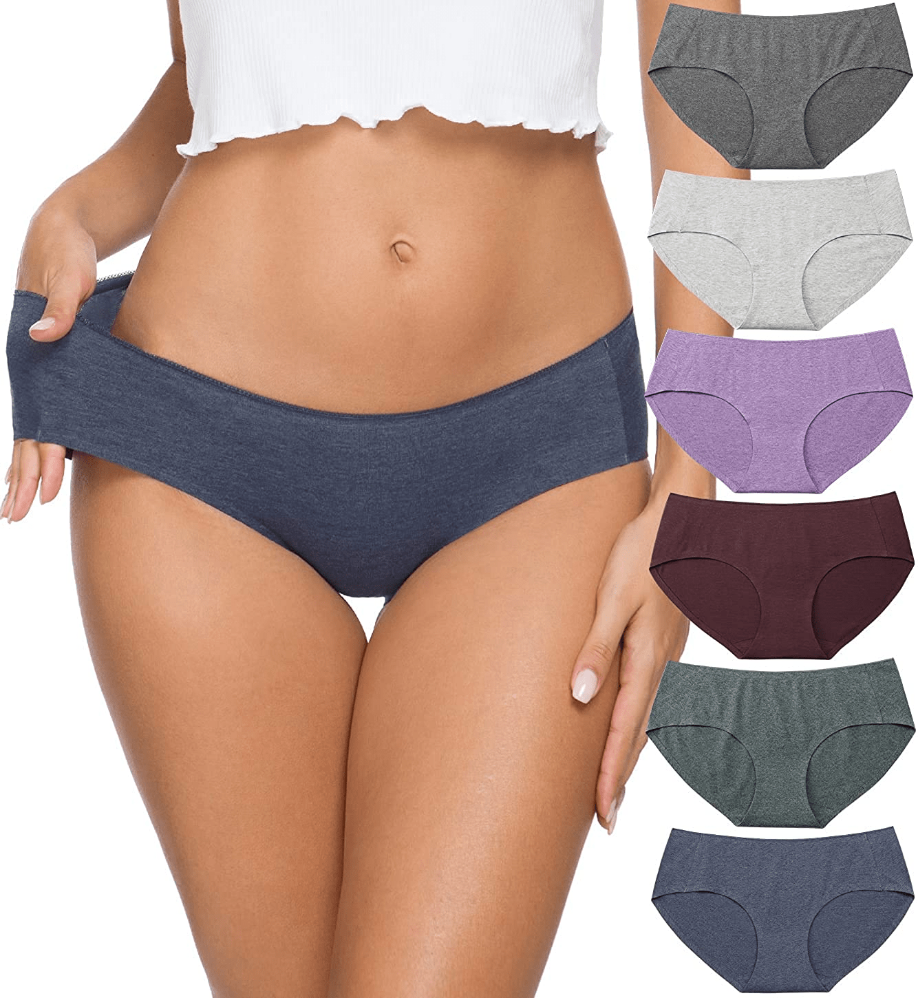 Altheanray Womens Underwear Seamless Cotton Briefs Panties for Women 6 Pack Apparel & Accessories > Clothing > Underwear & Socks > Underwear Altheanray Cotton Bikini -Solid Medium 