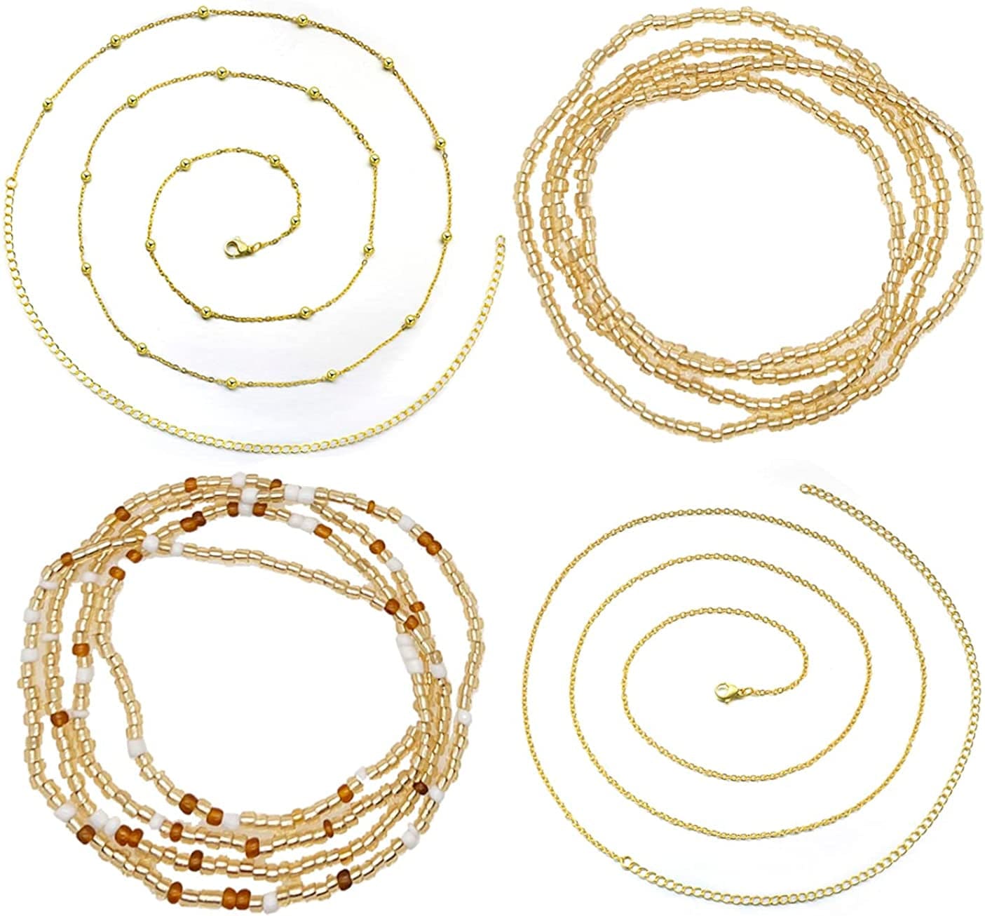 Althrorry Waist Beads Body Jewelry, Colorful Belly Beads, Bead Jewelry, Belly Chains, Waist Chain (2 Piece) Apparel & Accessories > Jewelry > Body Jewelry Althrorry Black  
