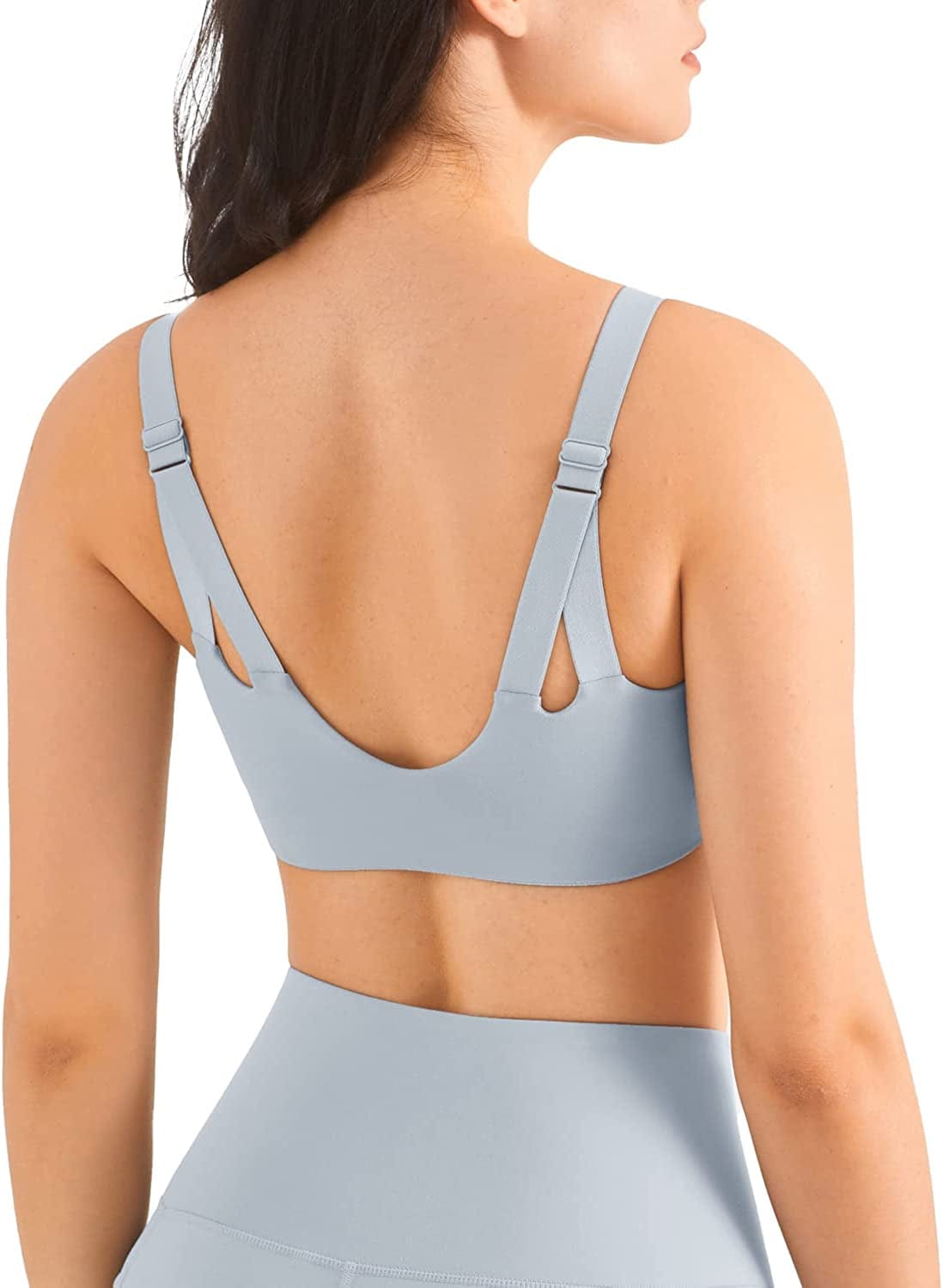 Altiland Adjustable Straps Sports Bra for Women High Support, Padded Workout Yoga Athletic Exercise Tops Rhino Grey / Medium