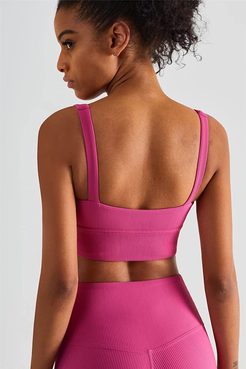 Altiland High Impact Supportive Sports Bras for Women, V Neck Padded Workout Yoga Fitness Running Athletic Tops