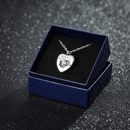 Always in My Heart Urn Necklace for Ashes Trucker Memory Pendant Cremation Jewelry