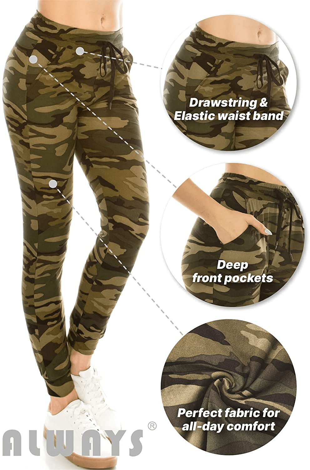ALWAYS Women'S Casual Jogger Pants - Buttery Super Soft Stretch Comfy Athletic Sweatpants with Pockets Apparel & Accessories > Clothing > Activewear Kylie Max   