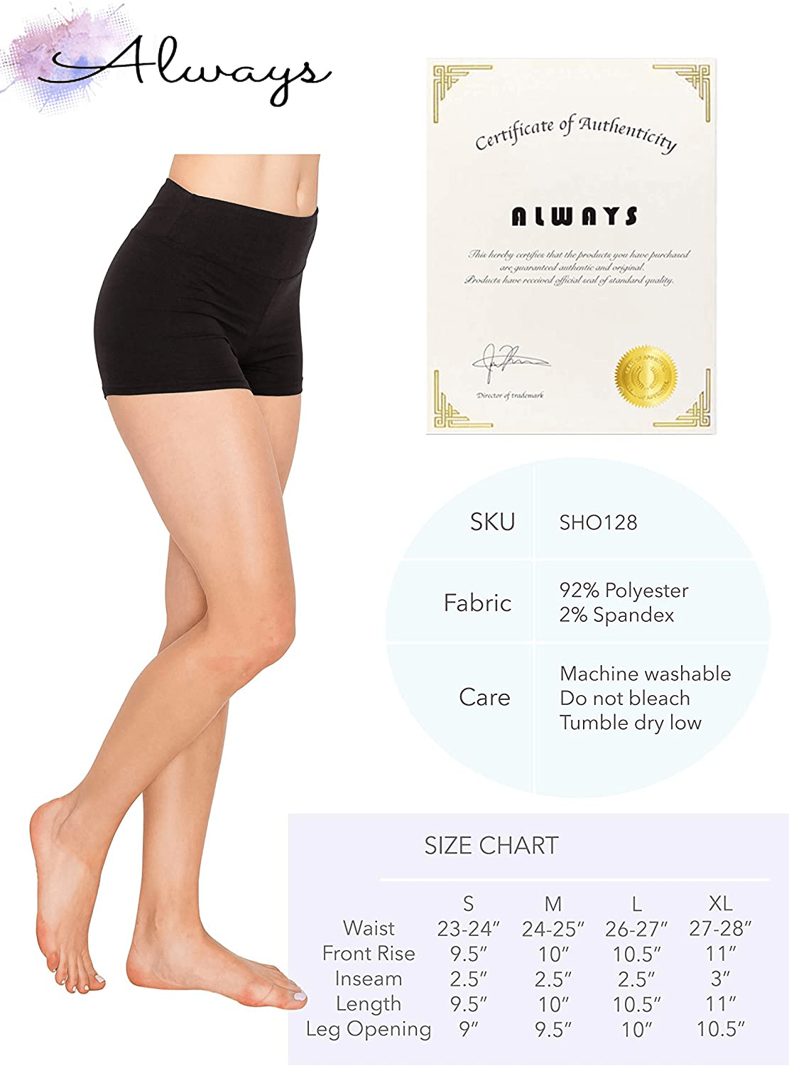 ALWAYS Women Workout Yoga Shorts - Premium Buttery Soft Solid Stretch Cheerleader Running Dance Volleyball Short Pants Apparel & Accessories > Clothing > Shorts Kylie Max   