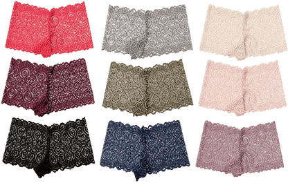 Alyce Intimates Pack of 10 Womens Lace Boyshort Panty, Regular to plus Size Apparel & Accessories > Clothing > Underwear & Socks > Underwear Alyce Ives Intimates 10 Pack Small 